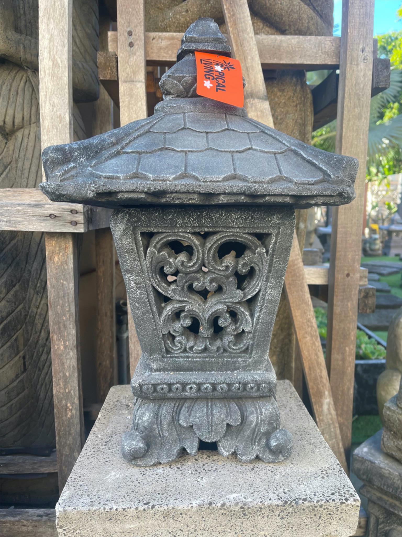 NEW Balinese Concrete Lantern  - Outdoor Bali Lantern - Balinese Garden Lantern