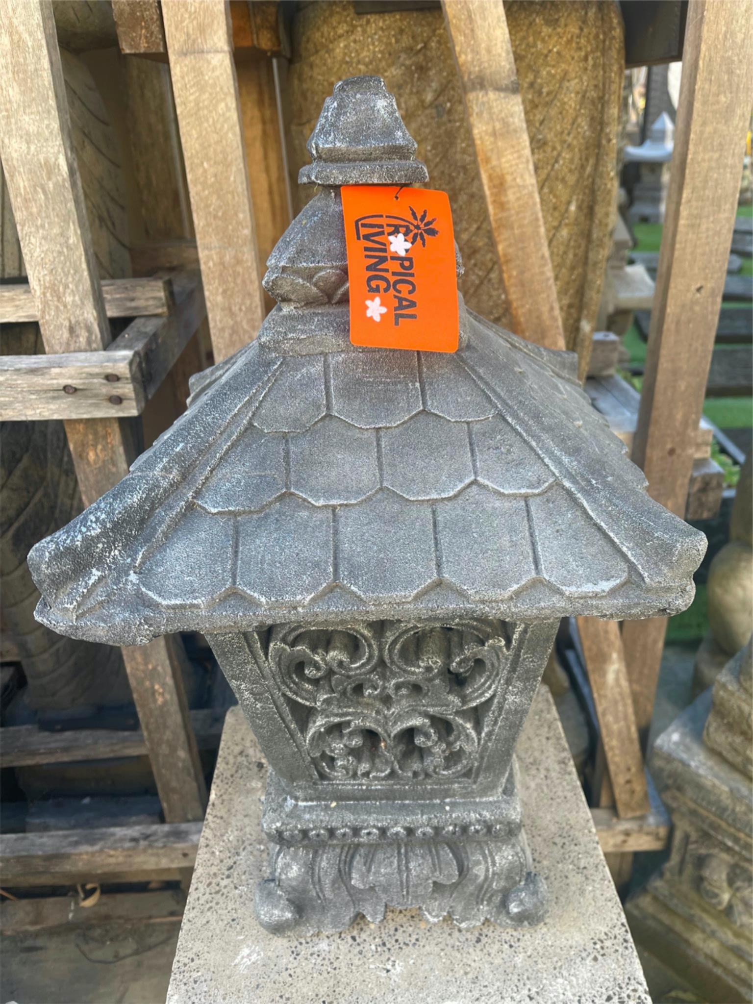 NEW Balinese Concrete Lantern  - Outdoor Bali Lantern - Balinese Garden Lantern