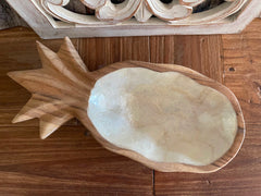 Balinese Hand Crafted Teak & Capiz Shell Pineapple Bowl - Bali Pineapple Plate