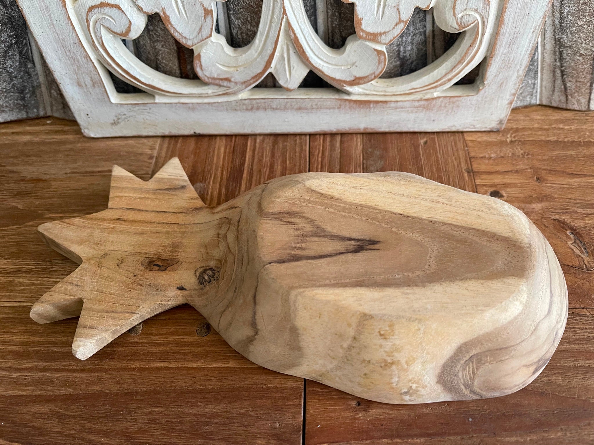 Balinese Hand Crafted Teak & Capiz Shell Pineapple Bowl - Bali Pineapple Plate