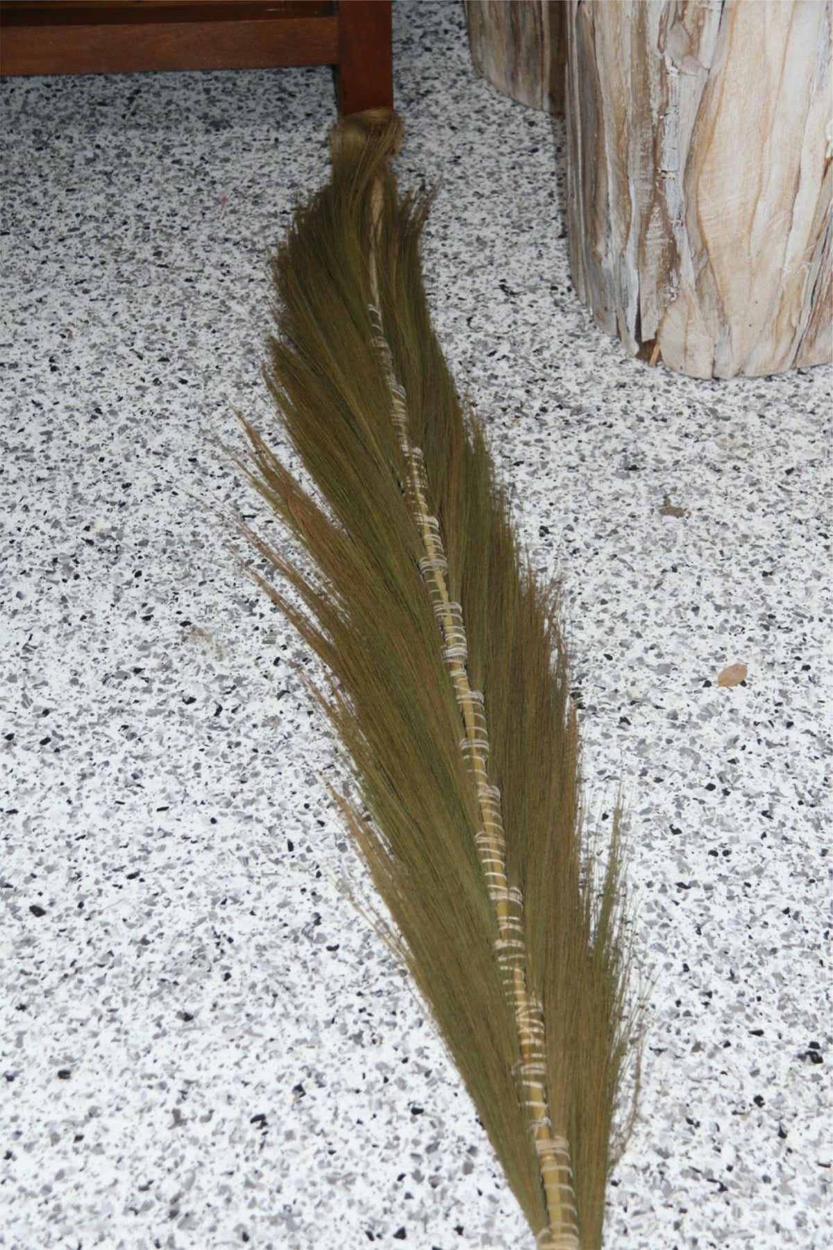 New Balinese Hand Crafted Artificial Leaf Decor Stick / Pampas Grass Style Stem