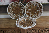 NEW Bali Woven Platter with Crochet Trim - Balinese Woven Platter Wall Art 40cm