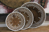 NEW Balinese Hand Woven Platter with macrame trim - L - Balinese Woven Wall Art