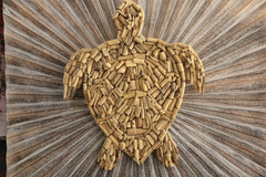 NEW Bali Handmade Driftwood Turtle Wall Decor - Bali Nautical Wall Art