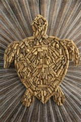 NEW Bali Handmade Driftwood Turtle Wall Decor - Bali Nautical Wall Art