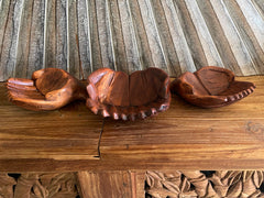 NEW Balinese Hand Carved Wood Praying Hands Bowl - Praying Hands Trinket Holder