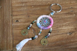 NEW Hand Made Balinese Dream Catcher Keyring with Good Luck Coins