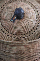 NEW Balinese Hand Woven Rattan Laundry Basket / Clothes Hamper with Plait Trim