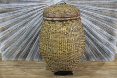 NEW Balinese Hand Woven Bamboo Basket with lid - Ginger Jar Style Bali Basket