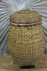 NEW Balinese Hand Woven Bamboo Basket with lid - Ginger Jar Style Bali Basket