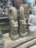 Hand Carved  Greenstone Set 2 120cm Dragon Statues - Bali Dragon Statue