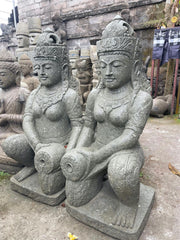 Balinese Greenstone Dewi Tara Statue or Water Feature - Bali Garden Statue