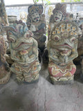 Set 2 Balinese Hand Crafted Paras Statues - Mr & Mrs Frog - Bali Frog Statues