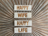 Brand New Bali Handmade HAPPY WIFE, HAPPY LIFE Sign - Balinese Fun Signs