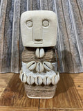 NEW Indonesian Hand Carved Primitive Stone Sumba Statue w/Shell Trim - TIMOR ART