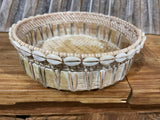 NEW Balinese Hand Woven Bamboo/Rattan w/Shell Trim Open Basket - 3 Sizes Avail.