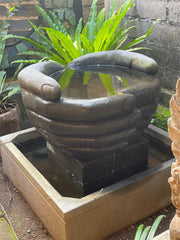 NEW Balinese Hand Crafted Healing Hands Water Feature - Bali Water Feature