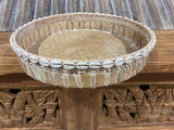 NEW Balinese Hand Woven Bamboo/Rattan w/Shell Trim Open Basket - 3 Sizes Avail.