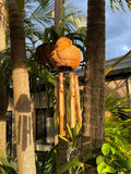NEW Balinese Carved Coconut Monkey / Bamboo Wind Chime - Monkey Windchime
