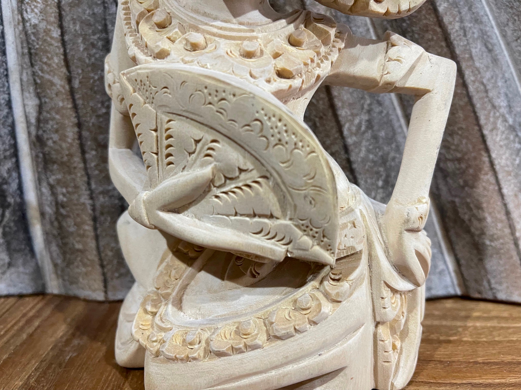 NEW Balinese Traditional Hand Carved Campaka Wood Dewi/Janger Sculpture-Bali Art