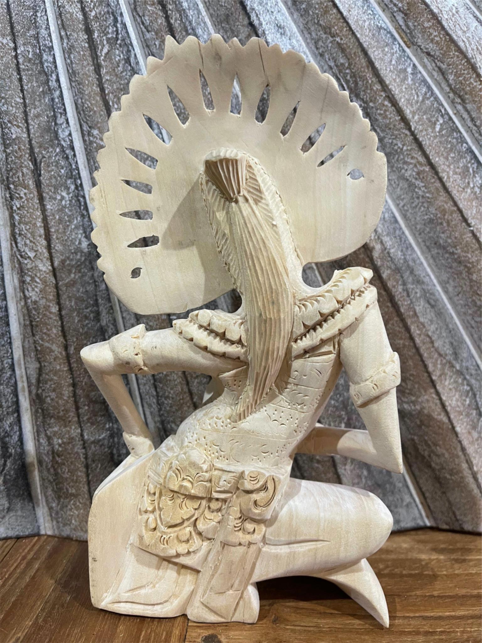 NEW Balinese Traditional Hand Carved Campaka Wood Dewi/Janger Sculpture-Bali Art