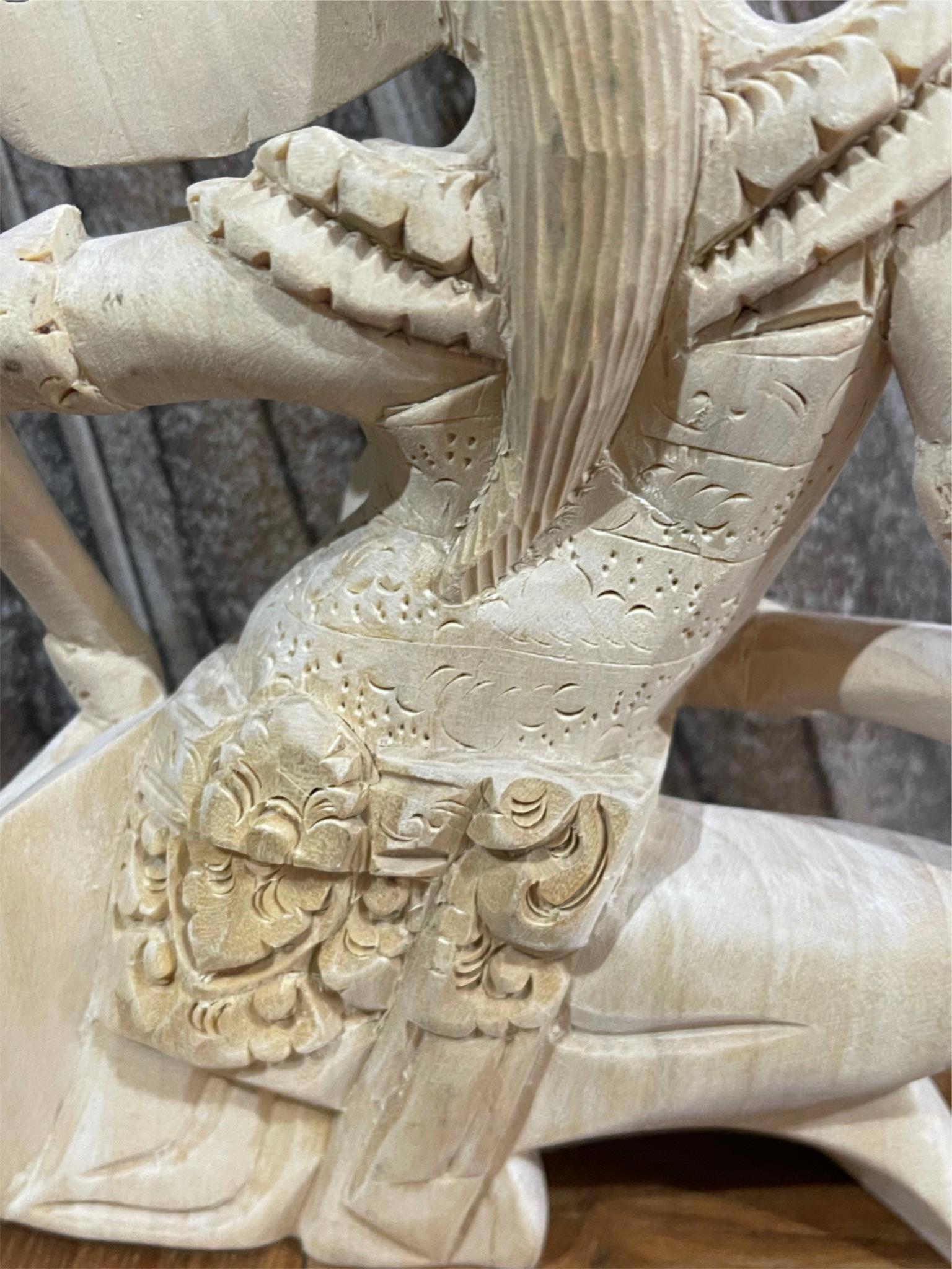 NEW Balinese Traditional Hand Carved Campaka Wood Dewi/Janger Sculpture-Bali Art