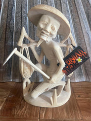 NEW Balinese Traditional Hand Carved Wood Rice Farmer Sculpture - Bali Art