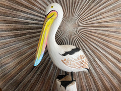 NEW Balinese Hand Carved & Crafted Pelican Sculpture AMAZING - Bali Bird Art