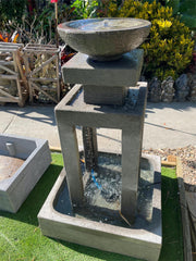 NEW Balinese Modern 4 Column Water Feature - Bali Water Feature - Bali Garden