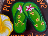 NEW Bali Hand Crafted PLEASE REMOVE SHOES Sign -  Balinese Remove your Shoes