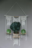 NEW Balinese Hand Crafted Macrame Wall Decor with Shelving - Macrame Wall Art