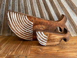 NEW Balinese Hand Carved Wooden Set of 2 Whales - Wooden Whale with Calf