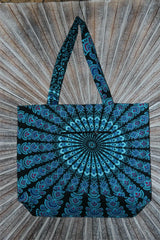 NEW Bali Mandala Tote Bag with Zipper & Side Pocket - Pretty Bali Bag