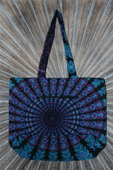 NEW Bali Mandala Tote Bag with Zipper & Side Pocket - Pretty Bali Bag