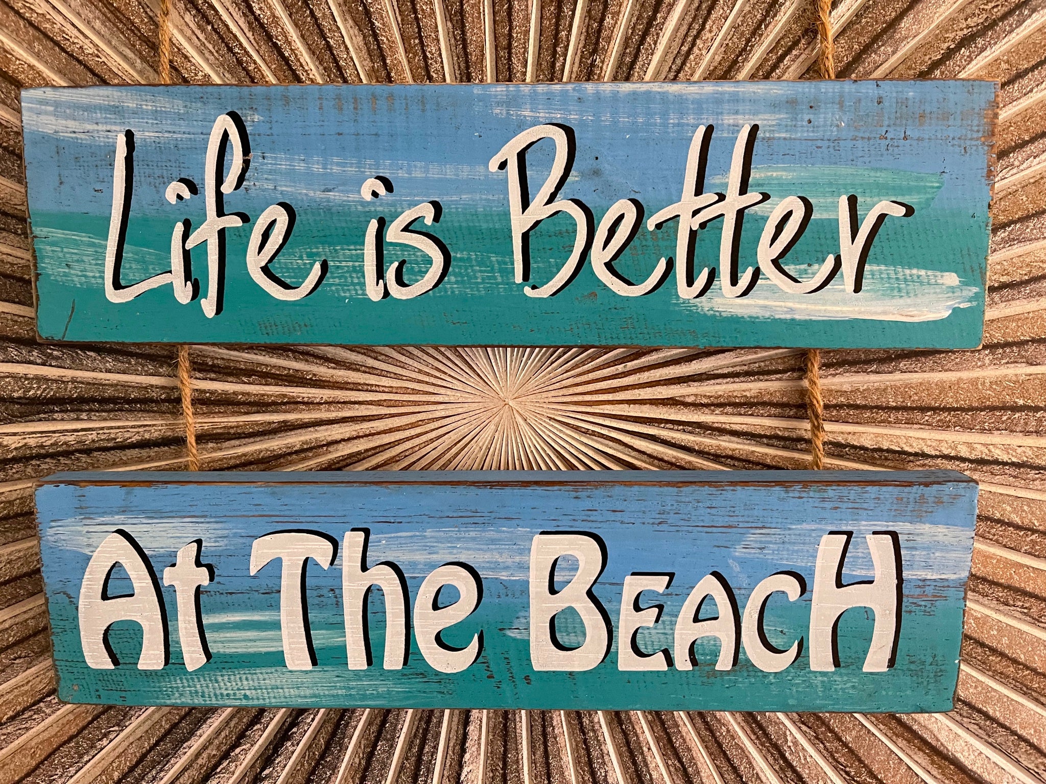 NEW Hand Crafted Life is better at the Beach Sign - Tropical Island Bali Sign