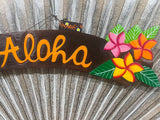 NEW Balinese Hand Crafted & Carved ALOHA Sign - Tropical Island Bali Bar Sign