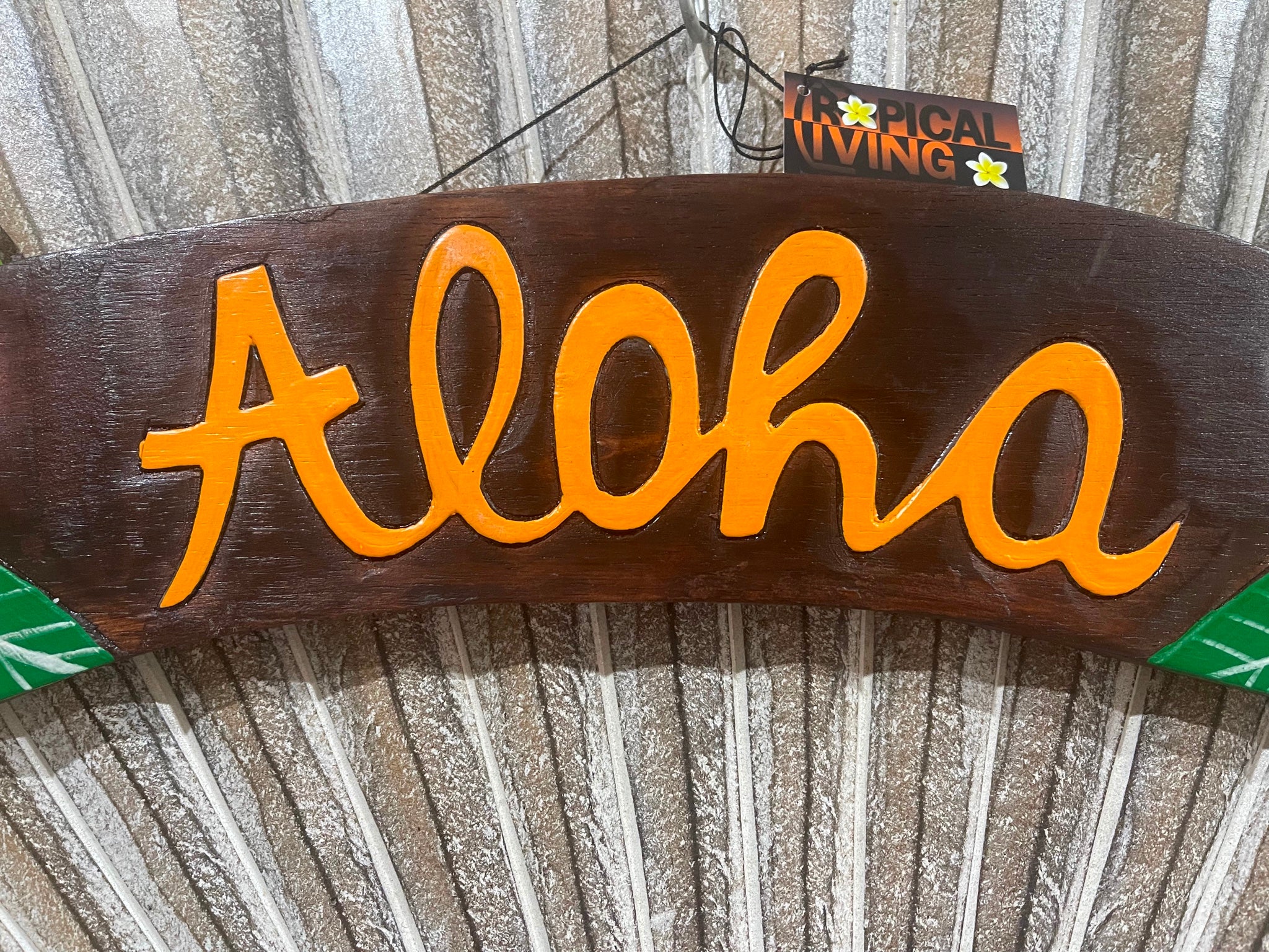 NEW Balinese Hand Crafted & Carved ALOHA Sign - Tropical Island Bali Bar Sign