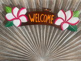 NEW Balinese Hand Crafted & Carved WELCOME Sign - Tropical Island Bali Bar Sign