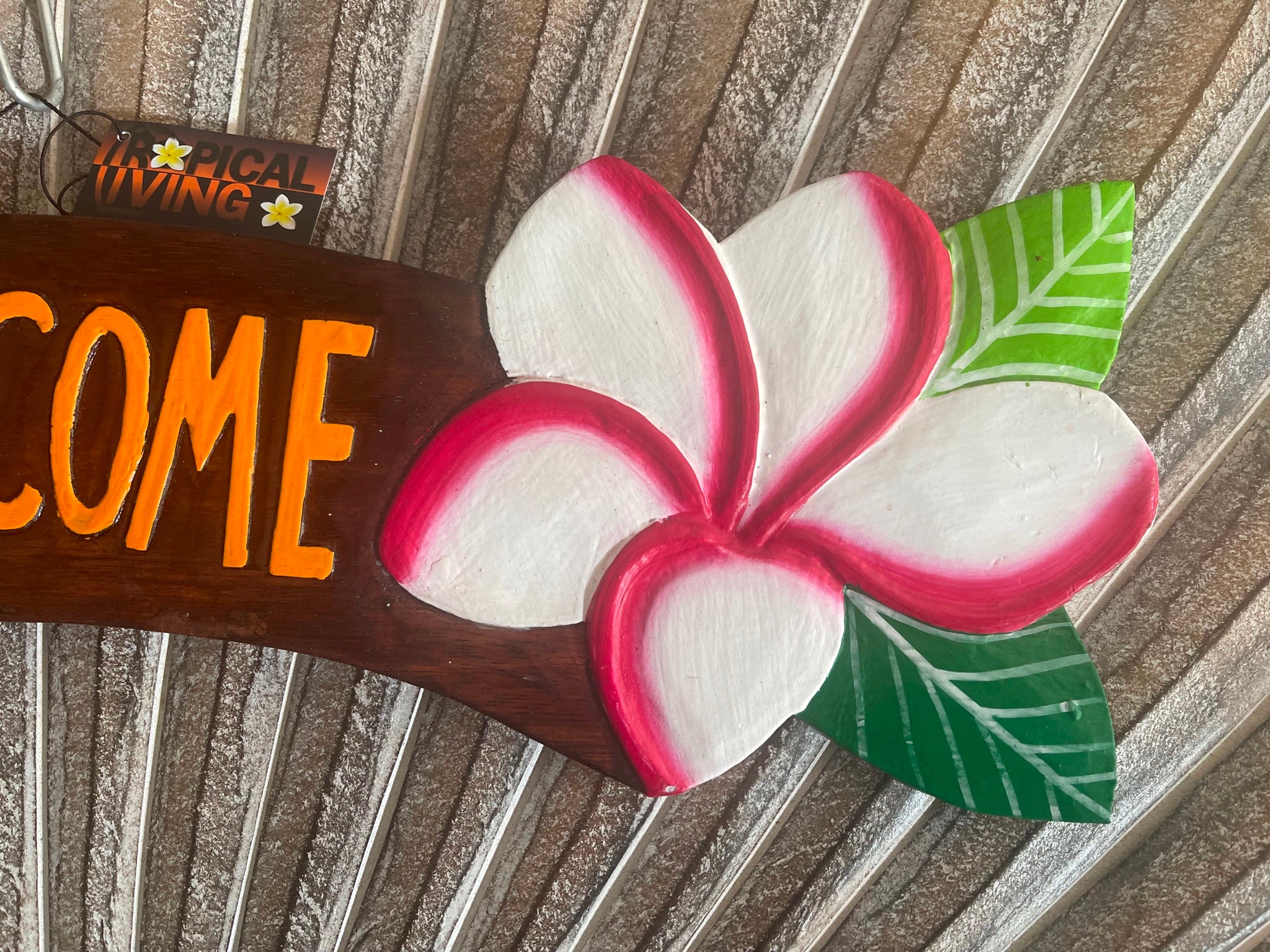 NEW Balinese Hand Crafted & Carved WELCOME Sign - Tropical Island Bali Bar Sign