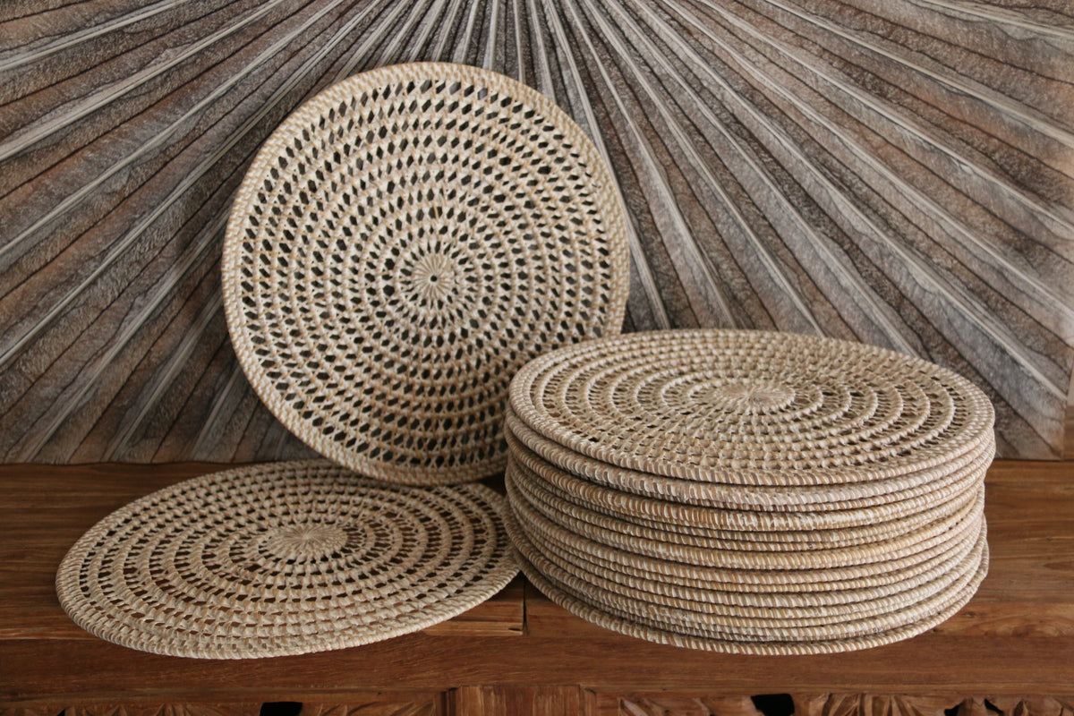 NEW Bali Woven Rattan Placemat - Balinese Rattan Placemat 1 Pce