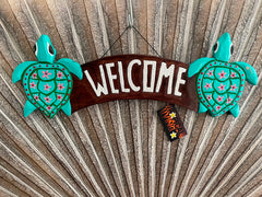 NEW Balinese Hand Crafted & Carved WELCOME Sign - Tropical Island WELCOME Sign