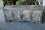 NEW Beautifully Hand Carved & Crafted Bali TEAK Wood Entertainment/TV Cabinet