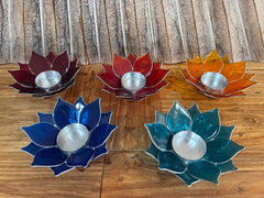 NEW Balinese Lotus T-Light Candle Holder - Resin Bali Lotus Candle Holder