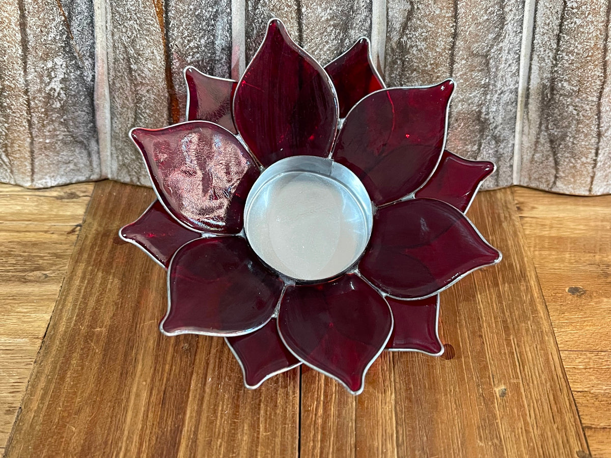 NEW Balinese Lotus T-Light Candle Holder - Resin Bali Lotus Candle Holder