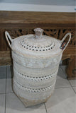 NEW Balinese Hand Woven Rattan Laundry Basket / Clothes Hamper with Plait Trim