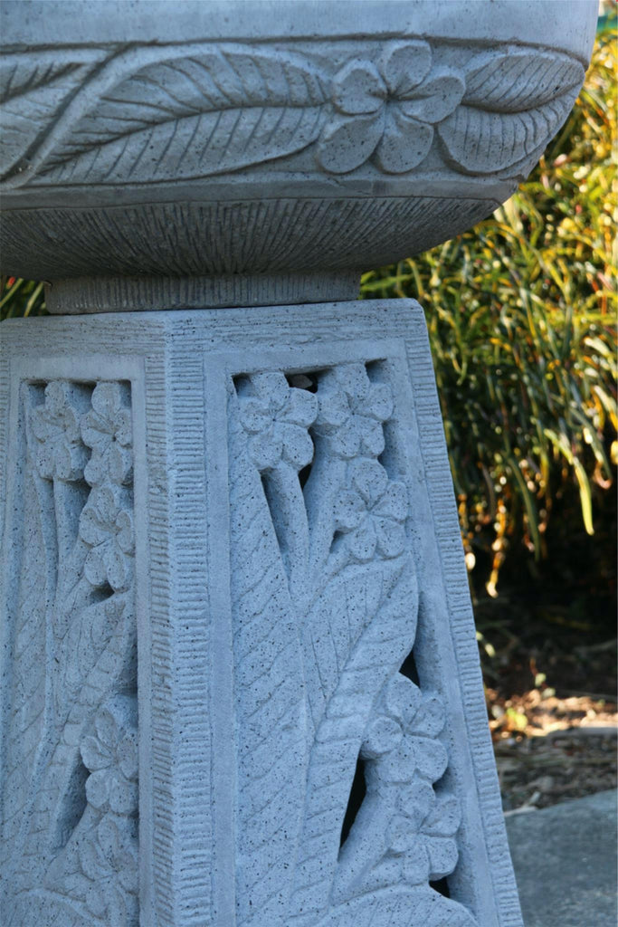 NEW Balinese Frangipani Hand Crafted Bird Bath Bali Garden Art Bali