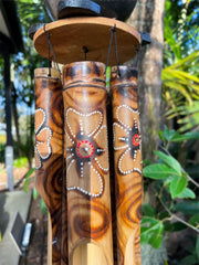 NEW Balinese Coconut-Wood Turtle / Bamboo Wind Chime