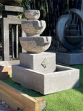 NEW Balinese 3 Marble Chip Bowl - Bali Water Feature - Bali Garden Water Feature