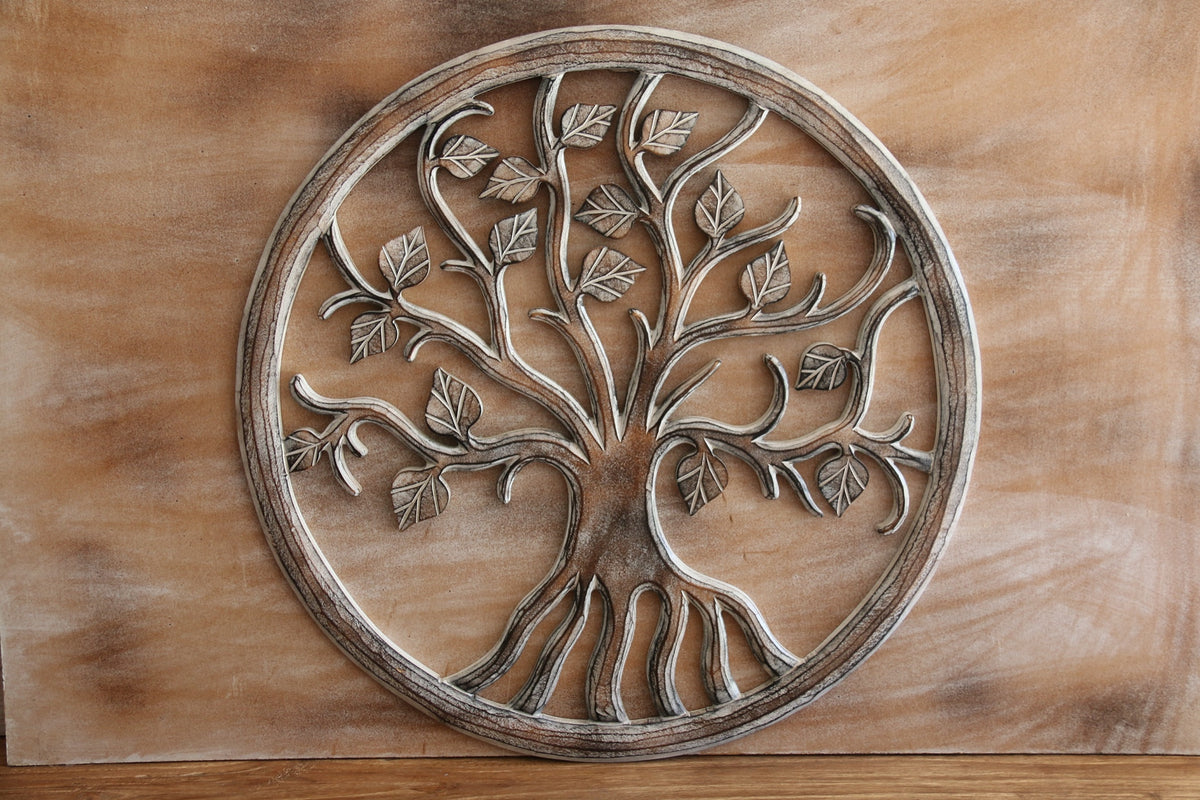 Balinese Hand Carved MDF TREE OF LIFE Wall Panel 60cm