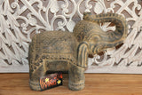 NEW Balinese Cast Concete Elephant with Carving - Bali Elephant Statue
